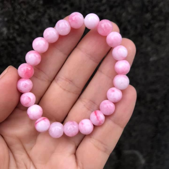 [HCM]VÒNG TAY ĐÁ MÃ NÃO HỒNG 8LY