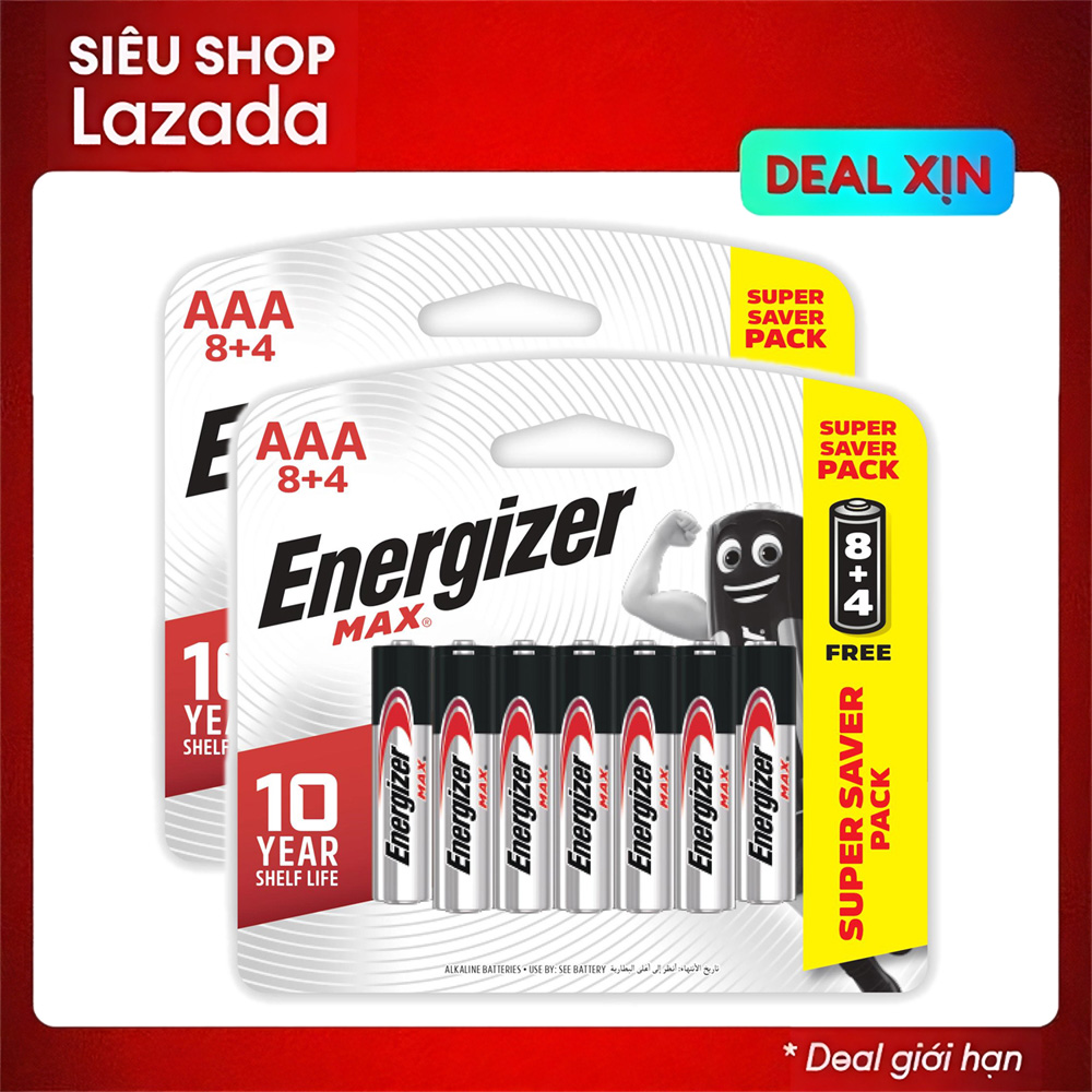 Combo 24 pin đũa AAA Energizer Alkaline chống chảy E92 - 16 tặng kèm 8