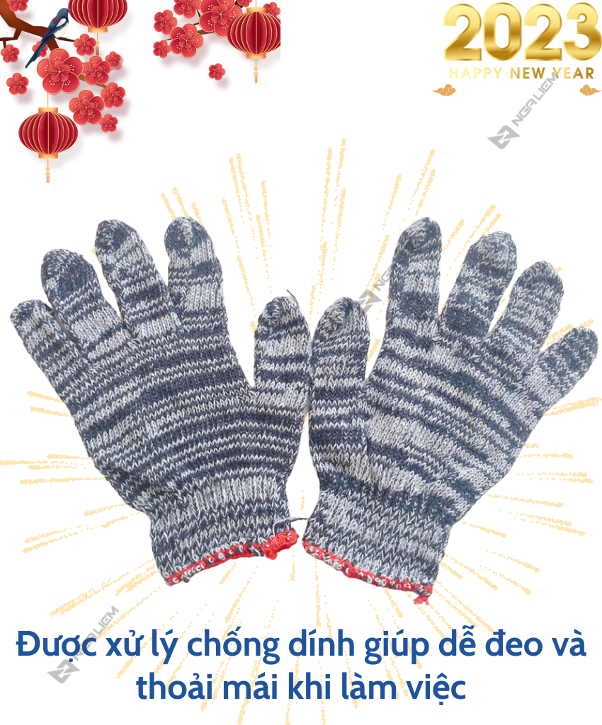 Gloves wool salt pepper/white ivory