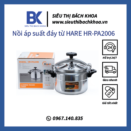 Nồi áp suất đáy từ hare hr-pa2006 - dung tích 4 lít 5 lít 7 lít