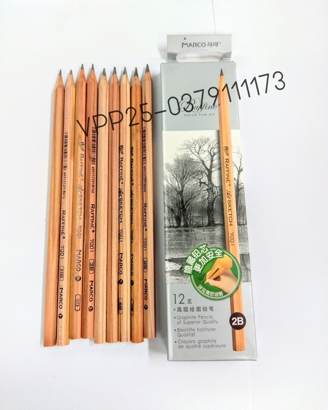 bộ 10 bút chì marco vẽ đậm nhạt từ 2H-8B