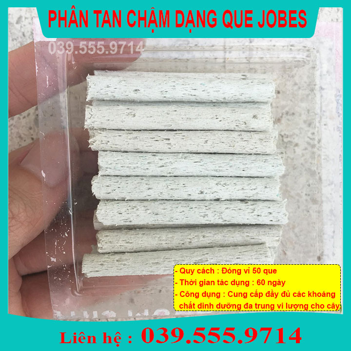 Phân que tan chậm Mỹ JOBES dạng tan chậm cho hoa lan, cây cảnh ( vỉ 50 que)