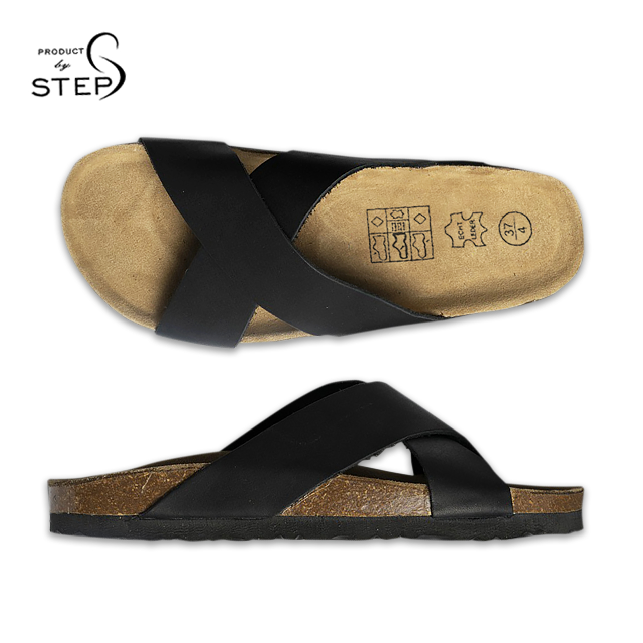 Dép đế trấu Nam Da thật quai chéo (35-45)