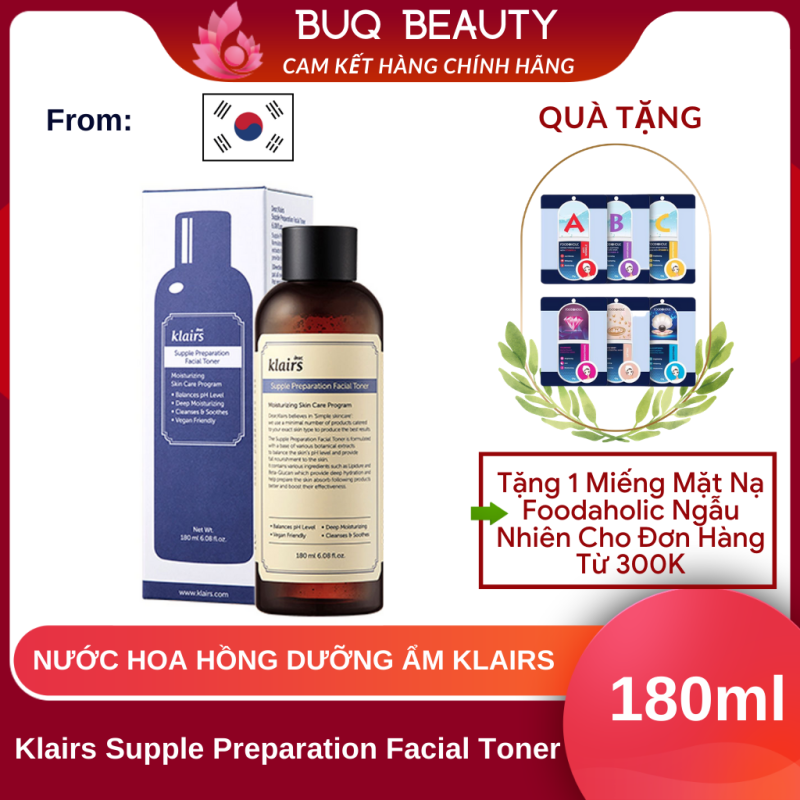 Nước hoa hồng Klairs Supple Preparation Facial Toner - Toner Klairs 180ml nhập khẩu