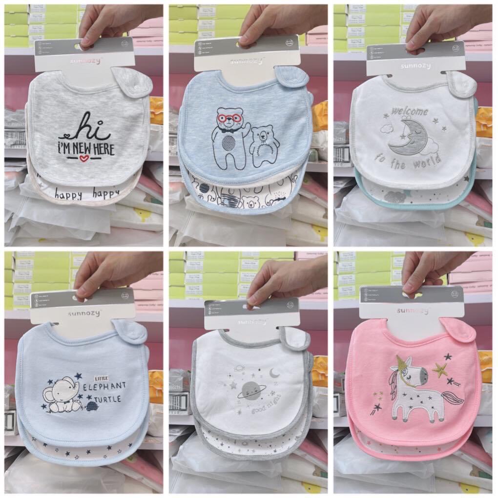 [CHÍNH HÃNG] Set 2 yếm tròn sơ sinh Sunnozy