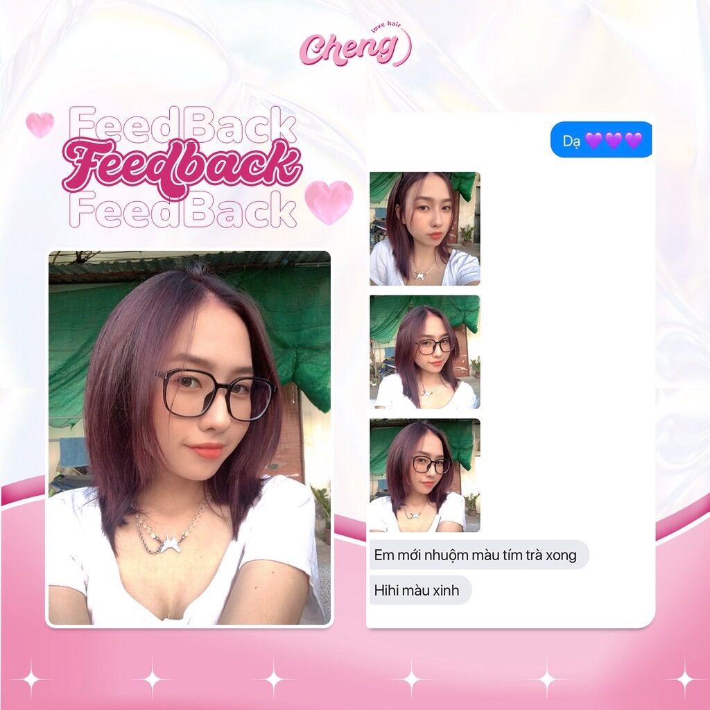 Nhuộm Tóc Tím Trà Tặng Oxy gang tay