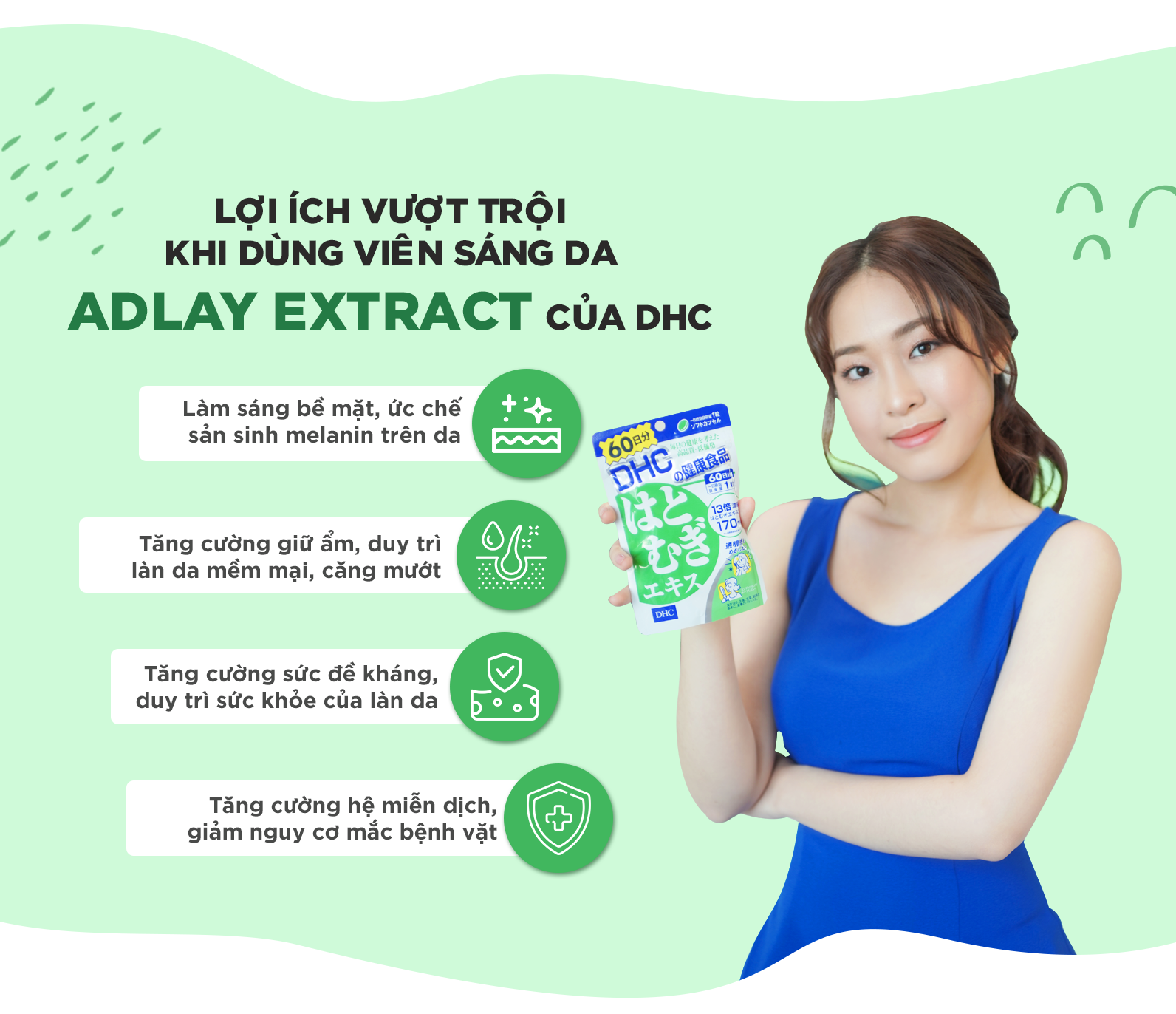 Viên uống sáng da DHC Adlay Extract - Lamicare