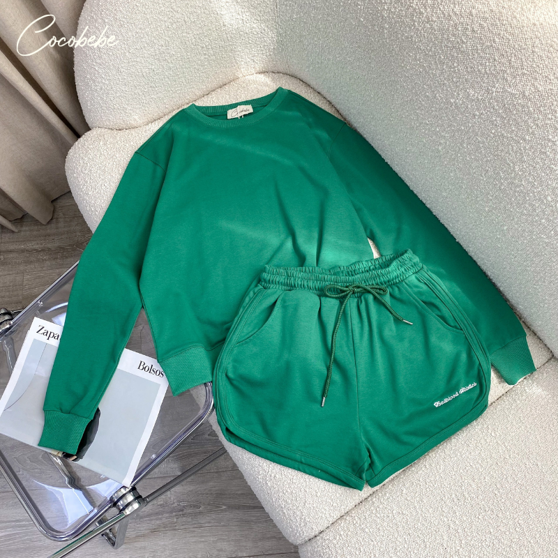 Set Quần Short Thun + Áo Tay Dài Cocobebe C0215