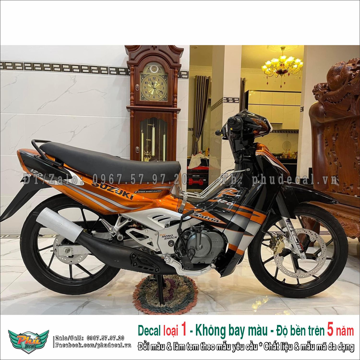 Tem rời Xipo Satria Cam đen