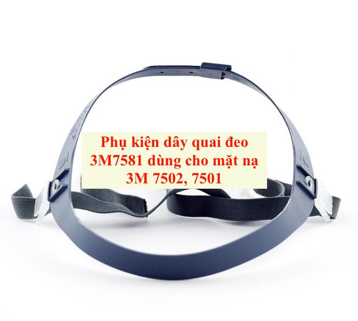 Bộ dây thun quai đeo mã 3M 7581 dùng để thay thế dây quai đeo sử dụng cho mặt nạ 3M 7502, 3M 7501, chất liệu bền chắc đúng tiêu chuẩn, hàng mới 100%