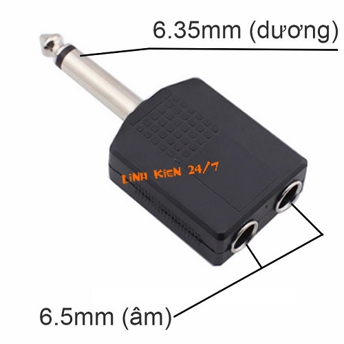 Đầu chia audio 6.5mm 1 ra 2 mono
