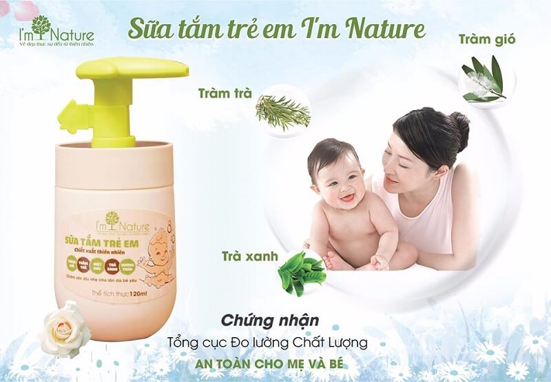 [100% Thảo Dược Thiên Nhiên] Sữa Tắm Gội Thảo Mộc Cho Trẻ Sơ Sinh 120ml (Chính Hãng I'M NATURE)