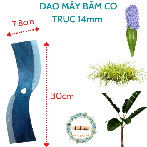 Lưỡi dao lắp máy thái chuối máy băm cỏ voi dài cm lỗ trục 14mm. Kích Thước Dài 30cm