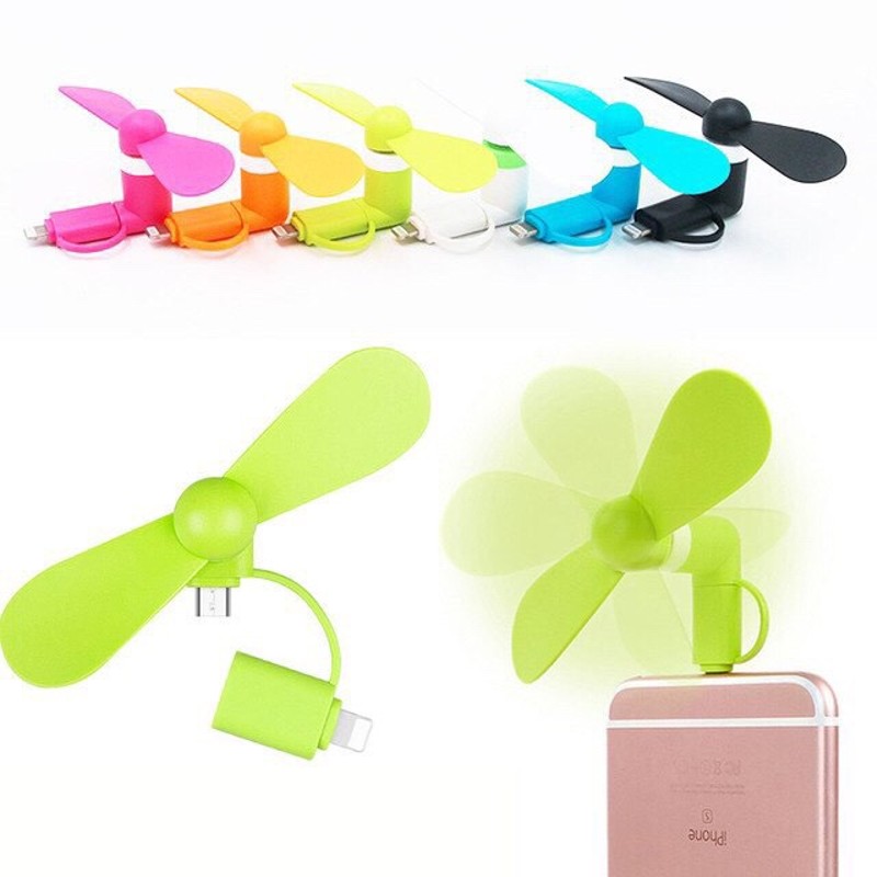 Quạt mini 2in1 gắn điện thoại