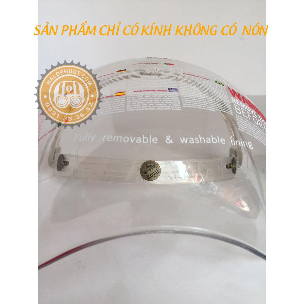Kính Bubble Royal cho nón bảo hiểm 3/4 (Trong Suốt)