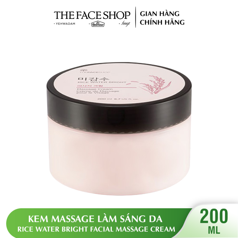 Kem Massage Làm Sáng Da THEFACESHOP Rice Water Bright Facial Massage Cream 200ml