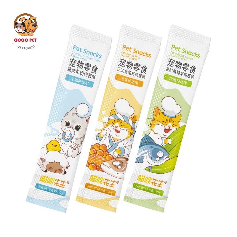 Súp thưởng/ pate thanh dạng súp thơm ngon bổ dưỡng cho mèo pet snacks 10g