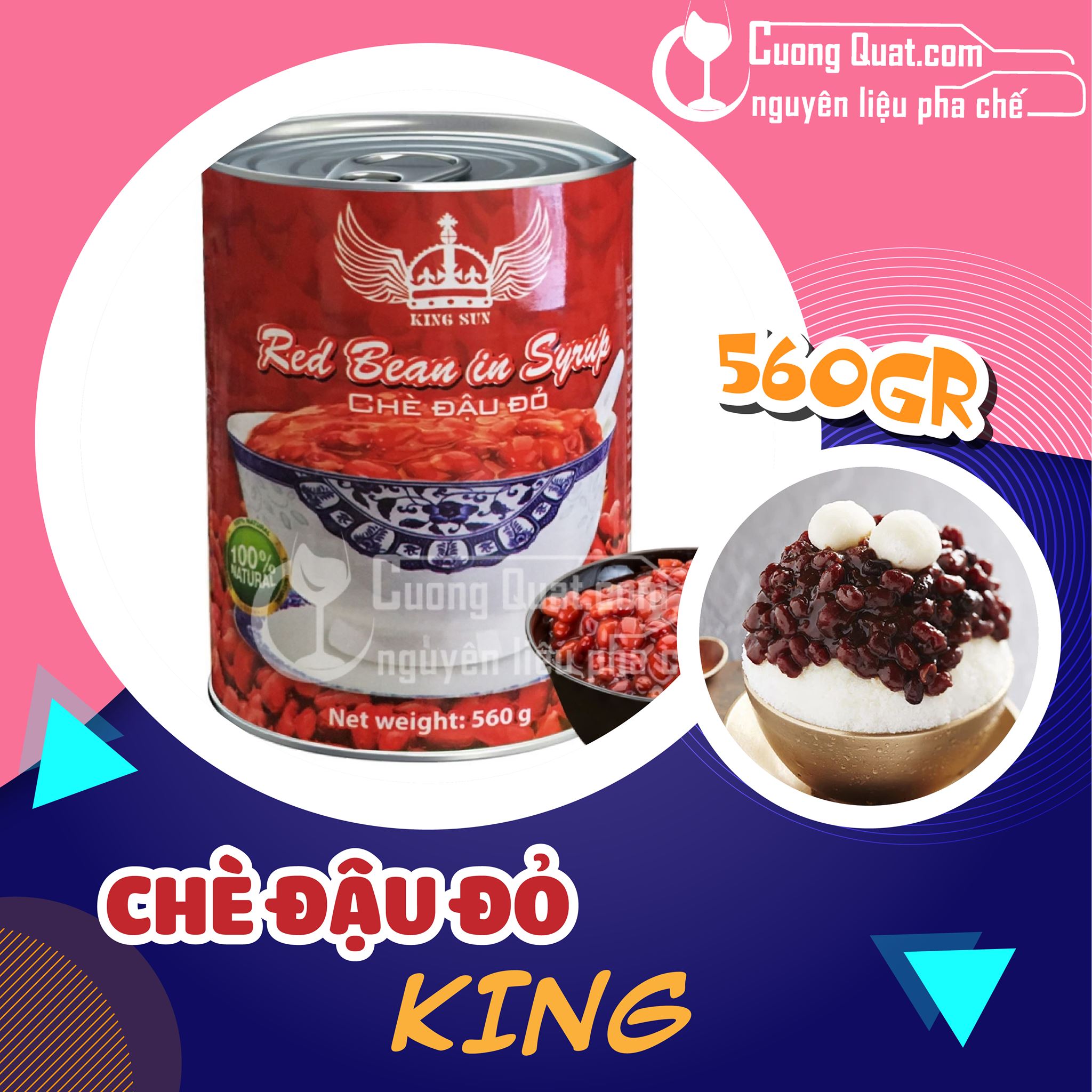 [HCM]Đậu Đỏ King 560gr topping dành cho trà sữa matcha đậu đỏ