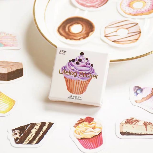 Set 45 miếng dán hình bánh ngọt dễ thương 1