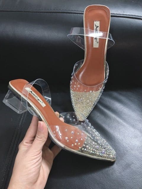 Sandal 3 phân quai trong đính hạt đá