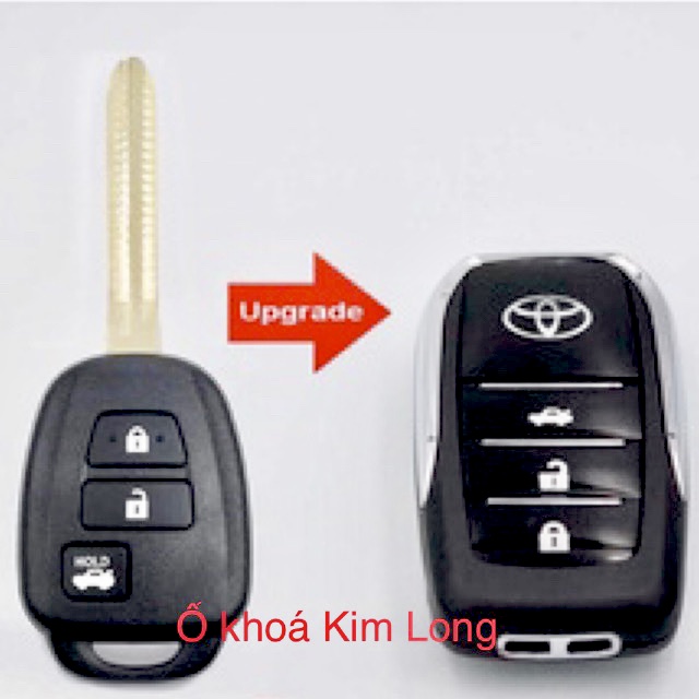 Remote độ gập theo chìa zin xe vios 3 nút 2019 2020