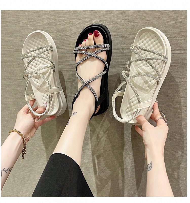 Sandal Nữ Dây Mảnh Quai Đá 4cm