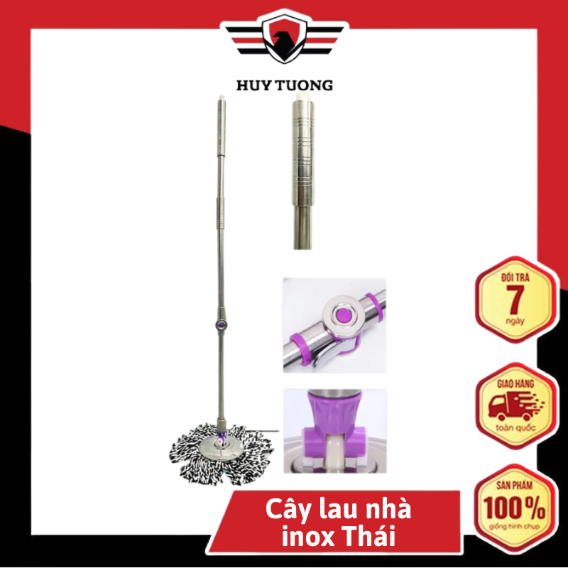 Mops stainless steel 360 degree Thailand G7 + Gift with cotton mops (color random) high-end-emblem idea
