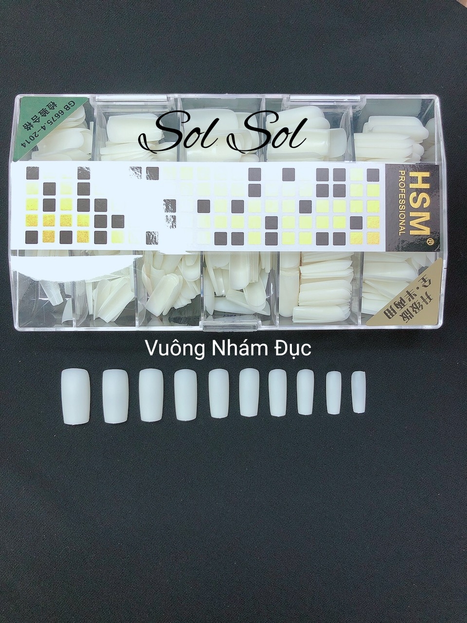 Móng úp lẻ size hsm - phom vuông nhám đục