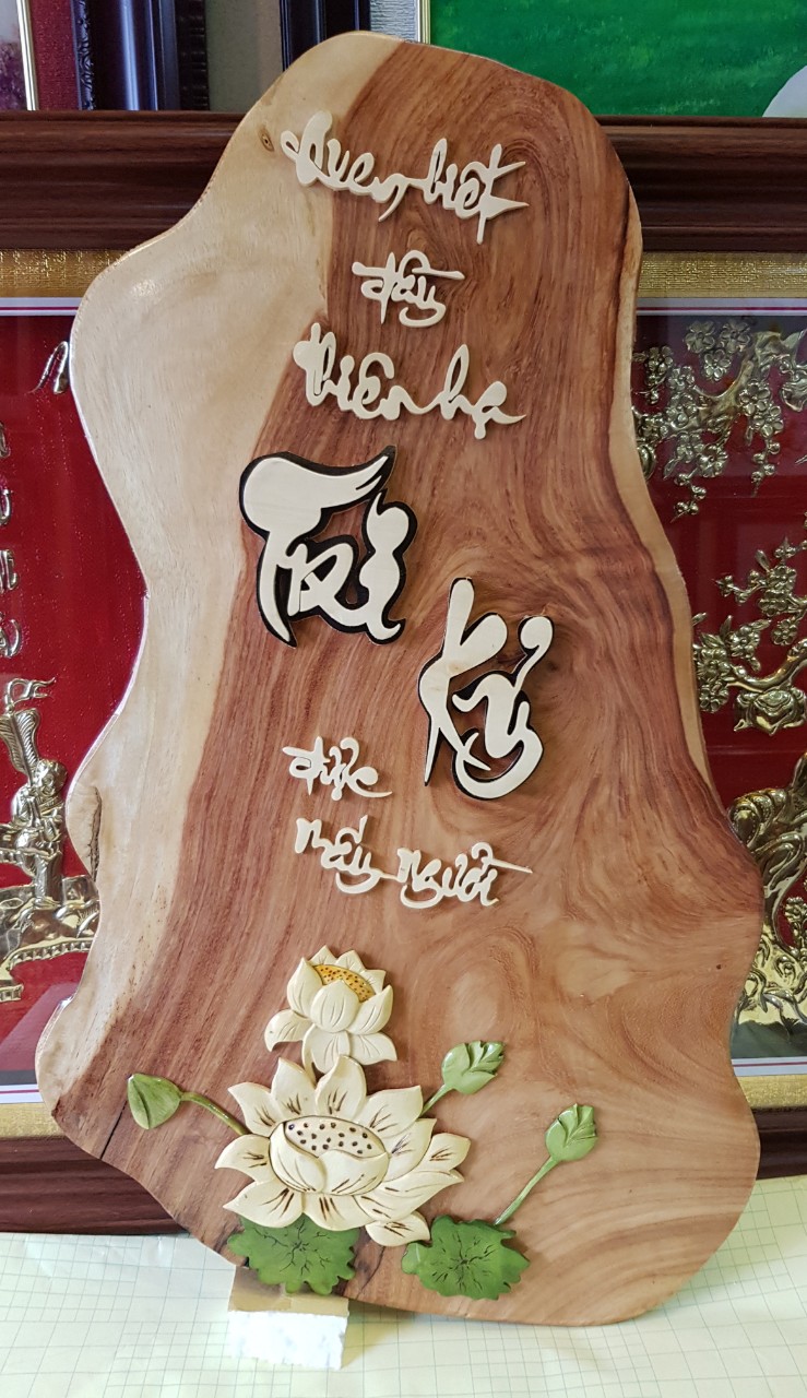 TRANH GỖ THƯ PHÁP NGHỆ THUẬT CHỮ TRI KỶ