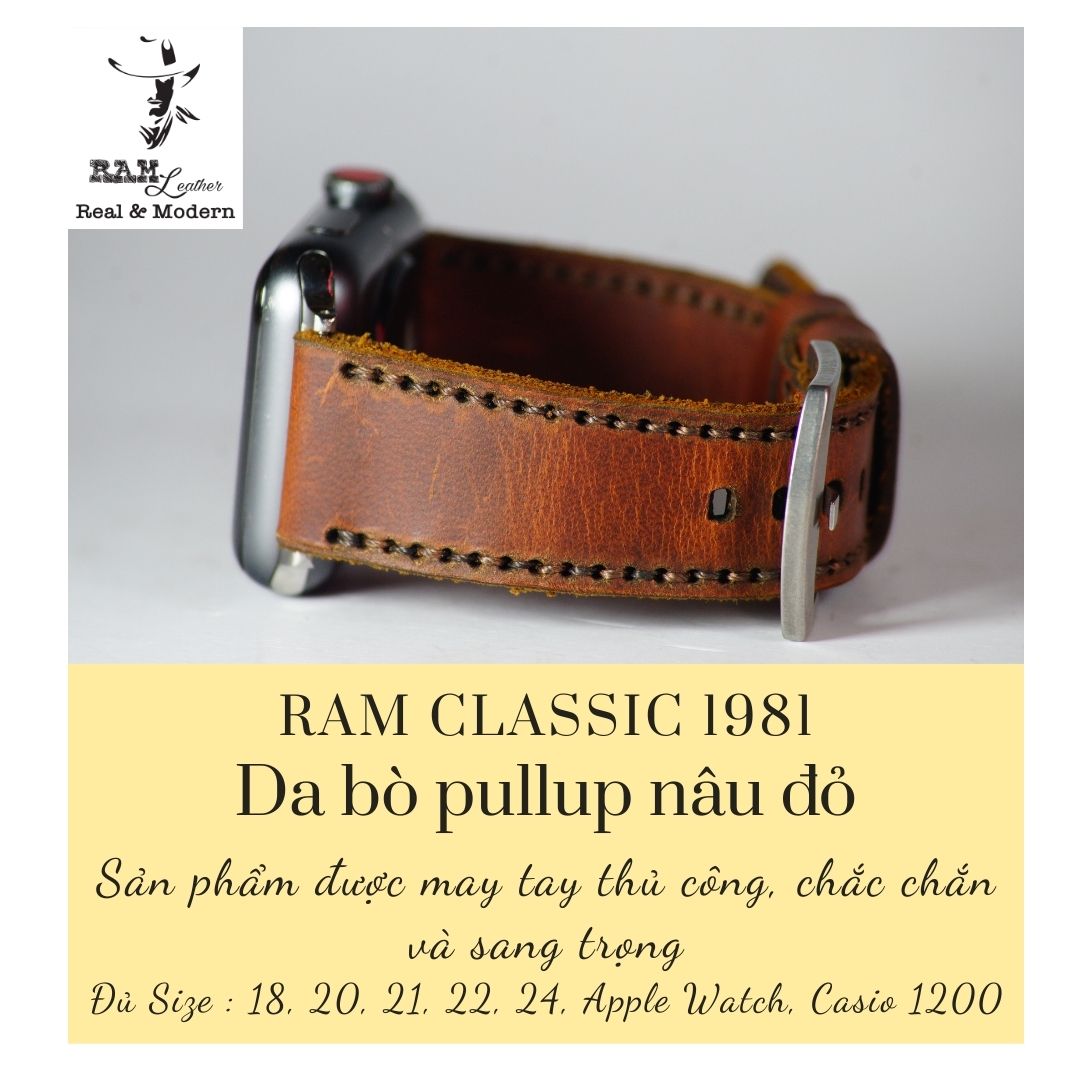 Dây đồng hồ siêu bền da bò thật – ram classic 1981