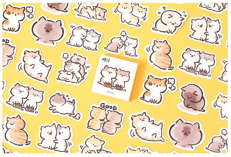 Bộ 45 sticker meo meo đáng yêu e106