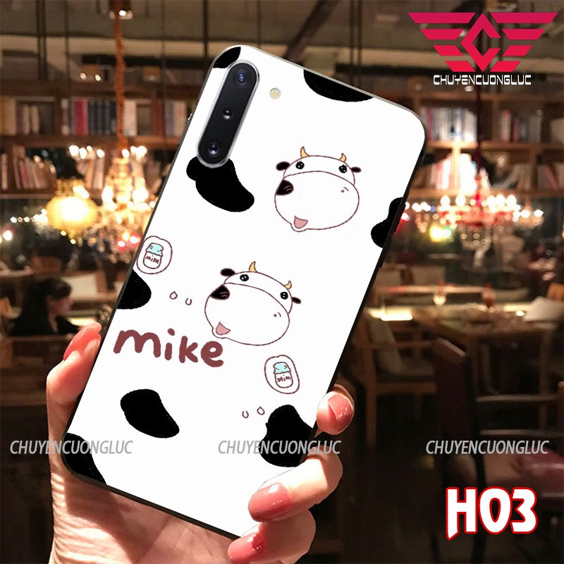 ỐP LƯNG SAMSUNG NOTE 10/ NOTE 10 PLUS/ NOTE 9/ NOTE 8/ NOTE 20/ NOTE 20 ULTRA IN HÌNH BÒ SỮA BẰNG KÍNH