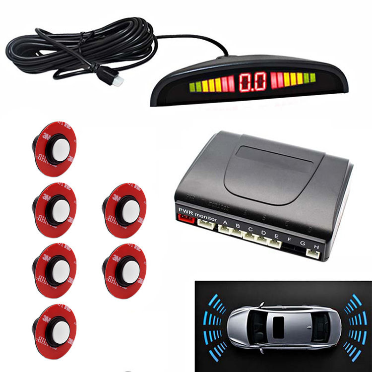 Cảm biến lùi ô tô cao cấp giống cảm biến theo xe - loại 6 mắt 4 mắt phía sau 2 mắt phía trước