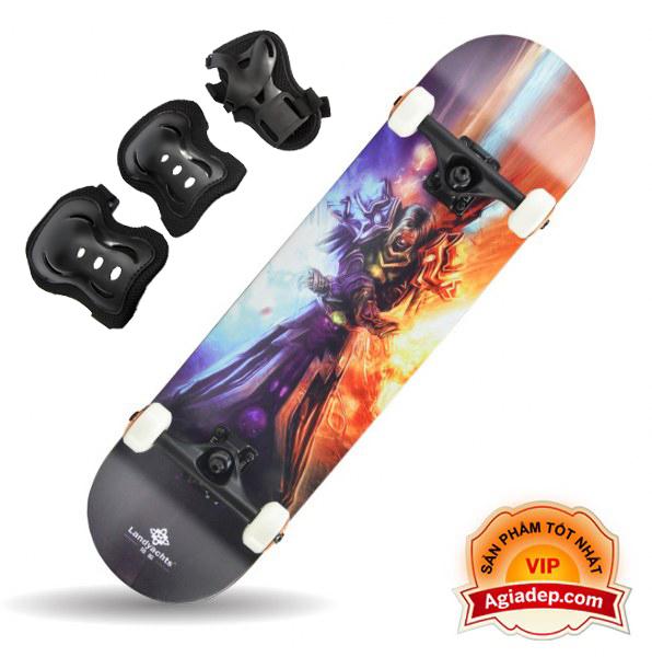 Mua Ván trượt chuyên nghiệp SkateBoard (Phi thuyền mặt đất Landyard) + Bộ bảo vệ chân tay - Hàng Vip của Agiadep