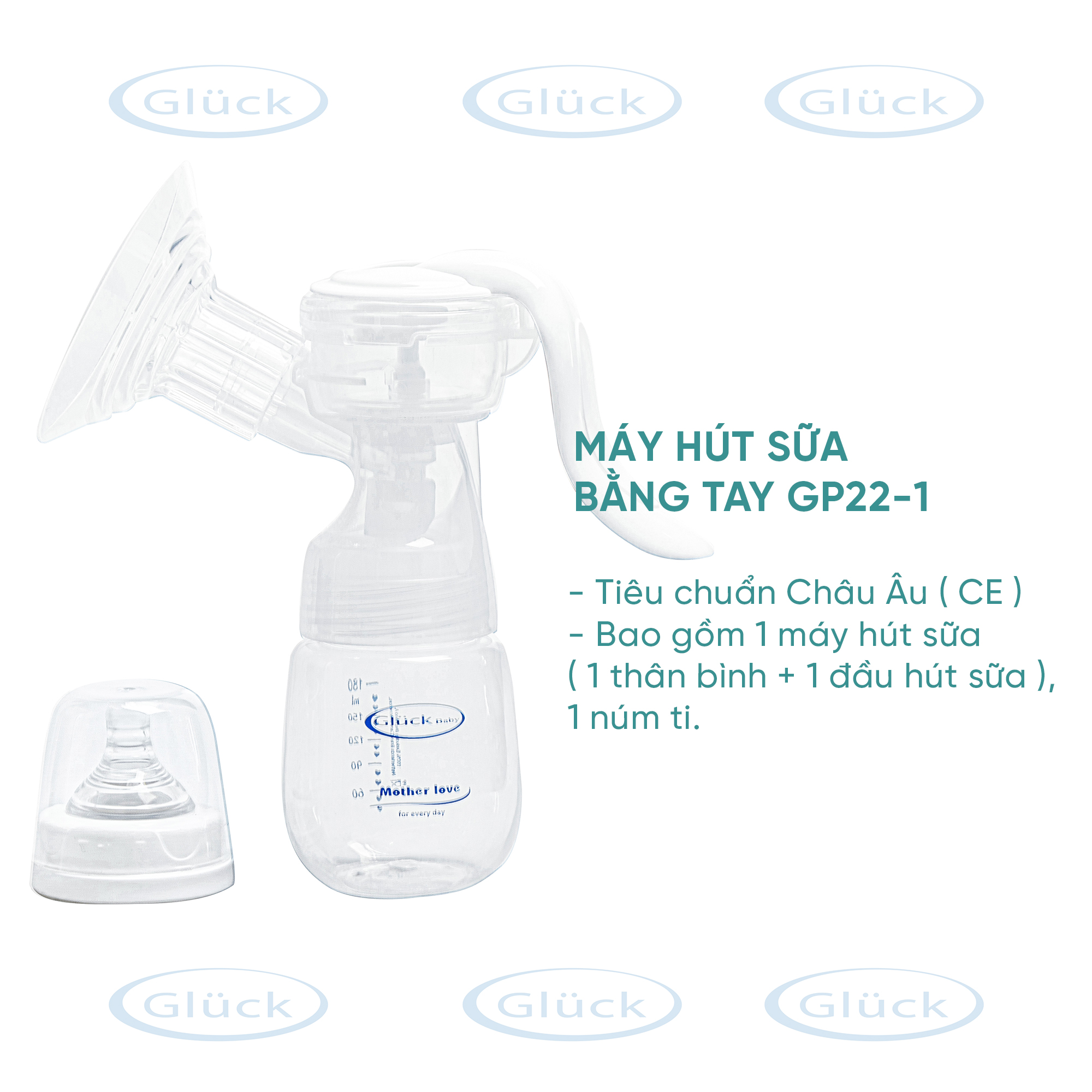 Máy Hút Sữa Bằng Tay 1 Bình GP22-1 - Gluck Baby