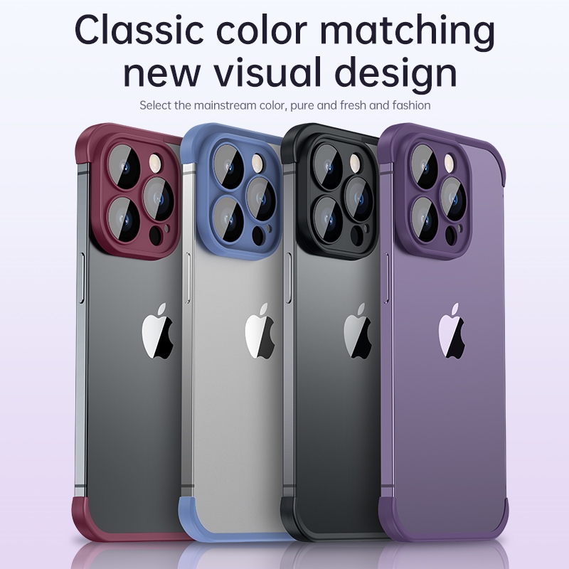 ◊☎¤ Luxury With Lens Protector Corner Pad Soft Silicone Case For iPhone 14 Pro Max Shockproof Phone Cover On iPhone 12 13 14