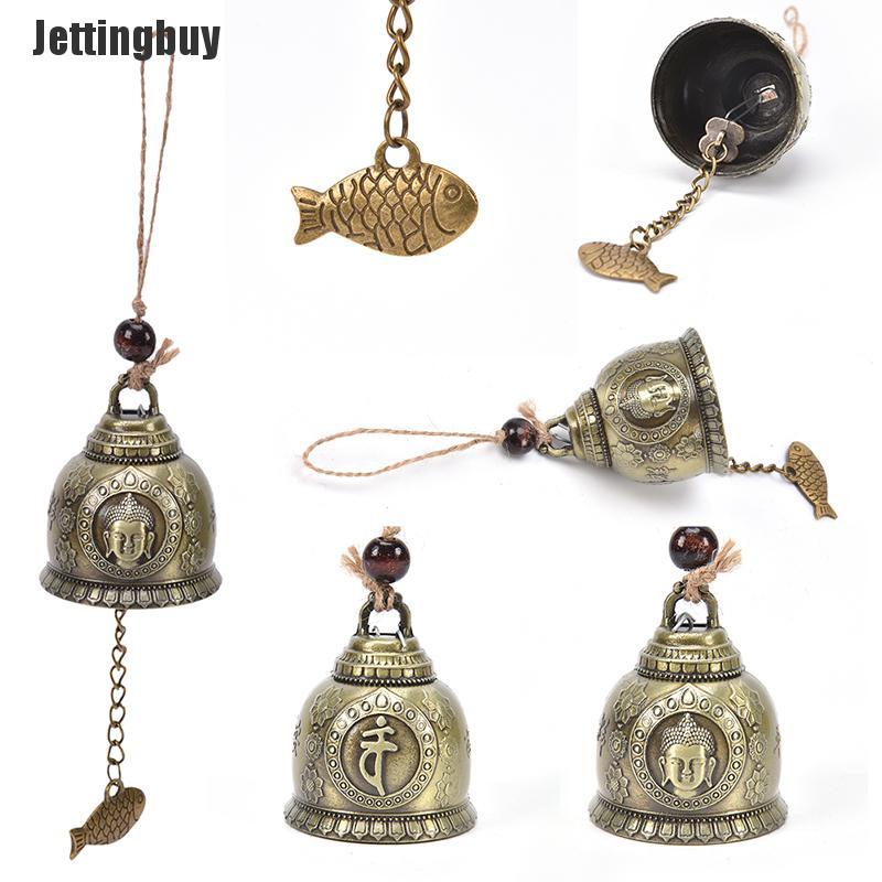 Jettingbuy buddha statue pattern bell blessing feng shui wind chime for good luck fortune