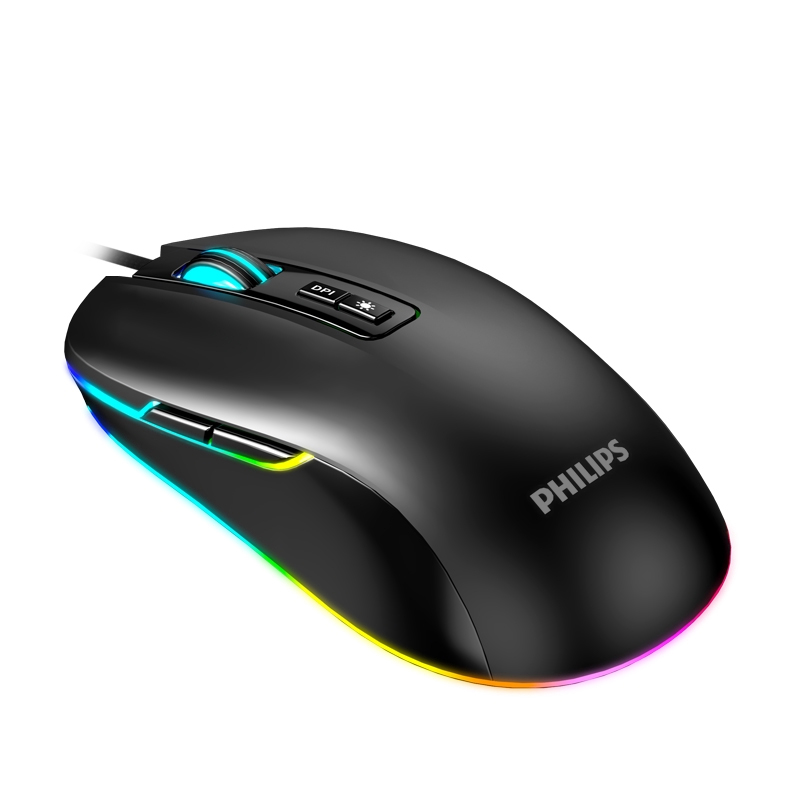 Chuột 7D chuyên game Philips SPK9414 (G414) led RGB - DPI 3700 (đen) - Nhất Tín Computer