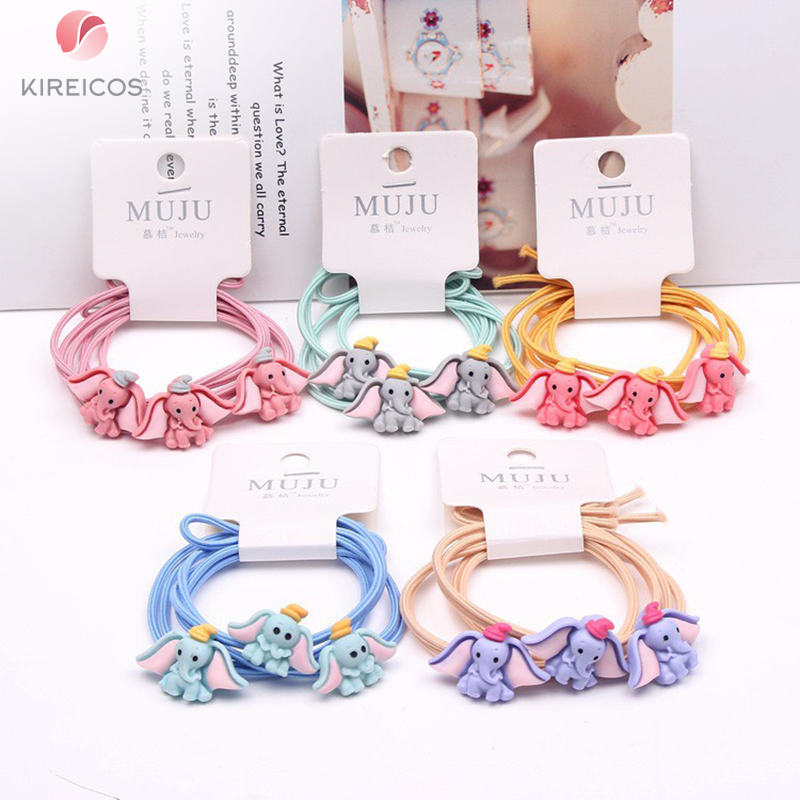 Set 3 sợi dây cột tóc cho bé hình voi siêu xinh b161 - ngẫu nhiên - kireicos