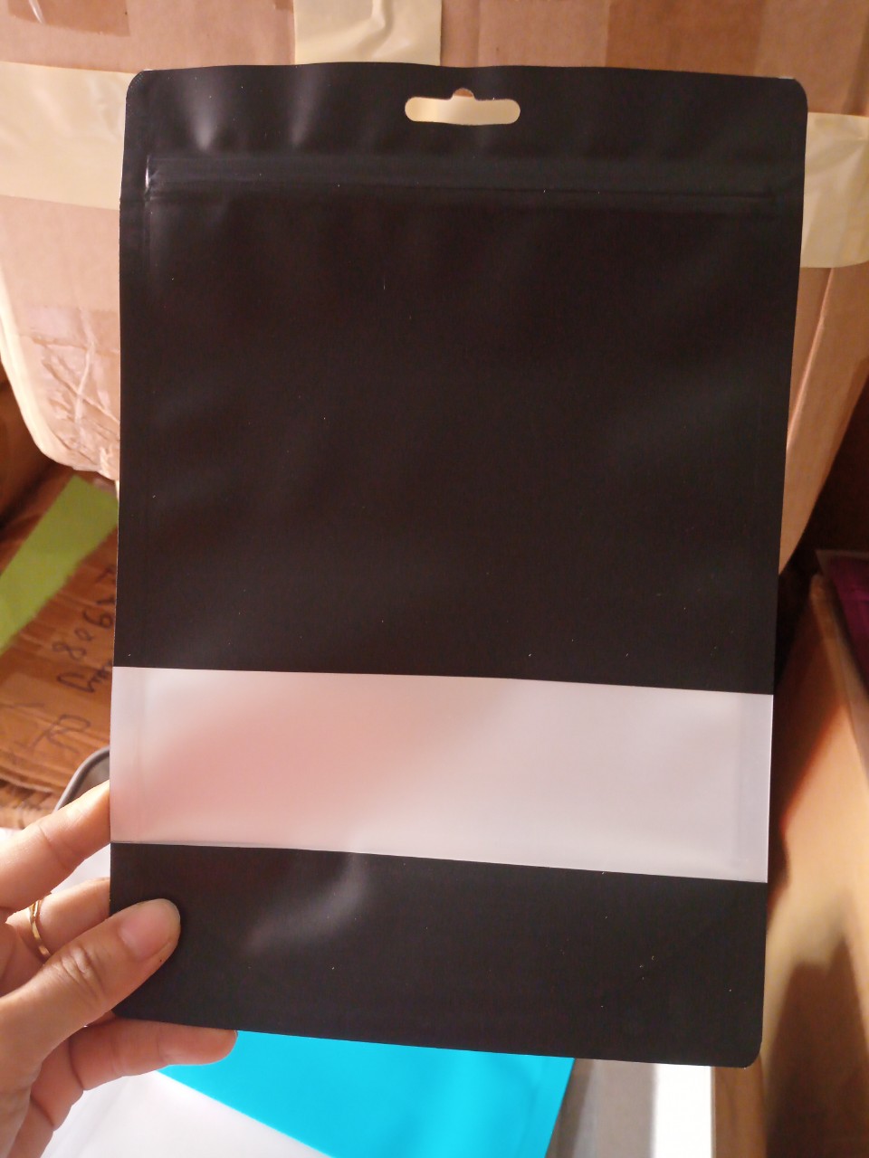 1kg - túi zipper màu đen cửa sổ tràn