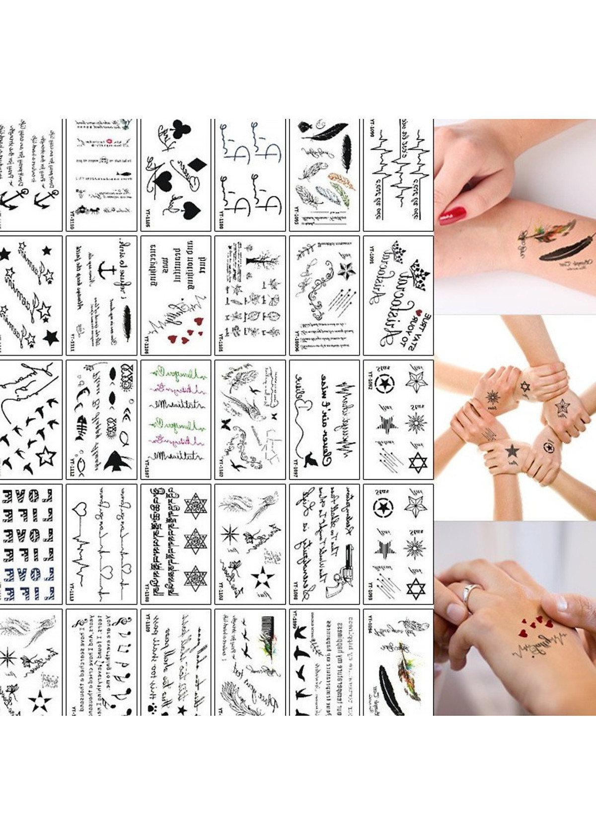 Set 30 Miếng Dán Hình Xăm - Quyến Rũ - Cá Tính