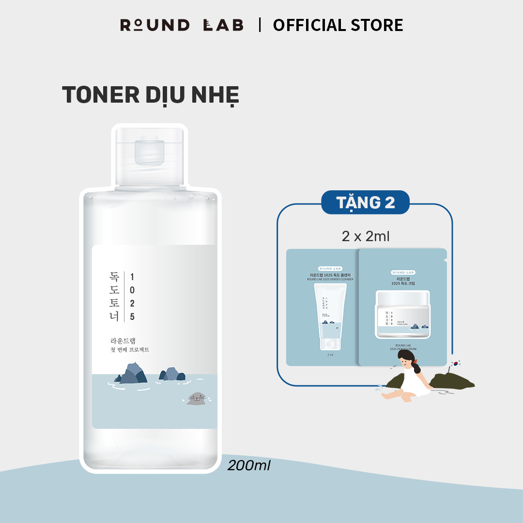 Nước hoa hồng Round Lab 1025 Dokdo Toner 200ml bổ sung độ ẩm làm dịu da