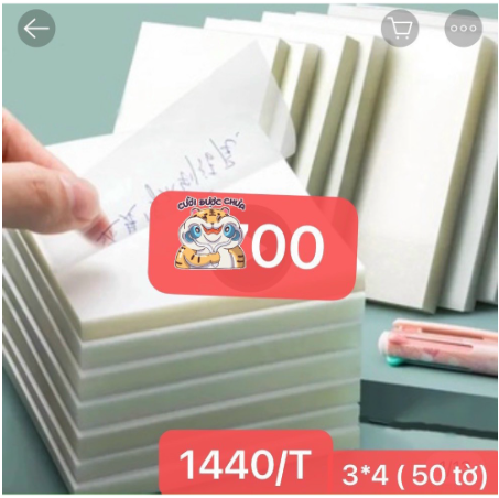Xấp 50 Tờ Giấy Note 3x4 Trong Suốt