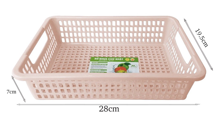 Rổ chữ nhật TỰ LẬP 28CM  - 28 x 19.5 x 7cm