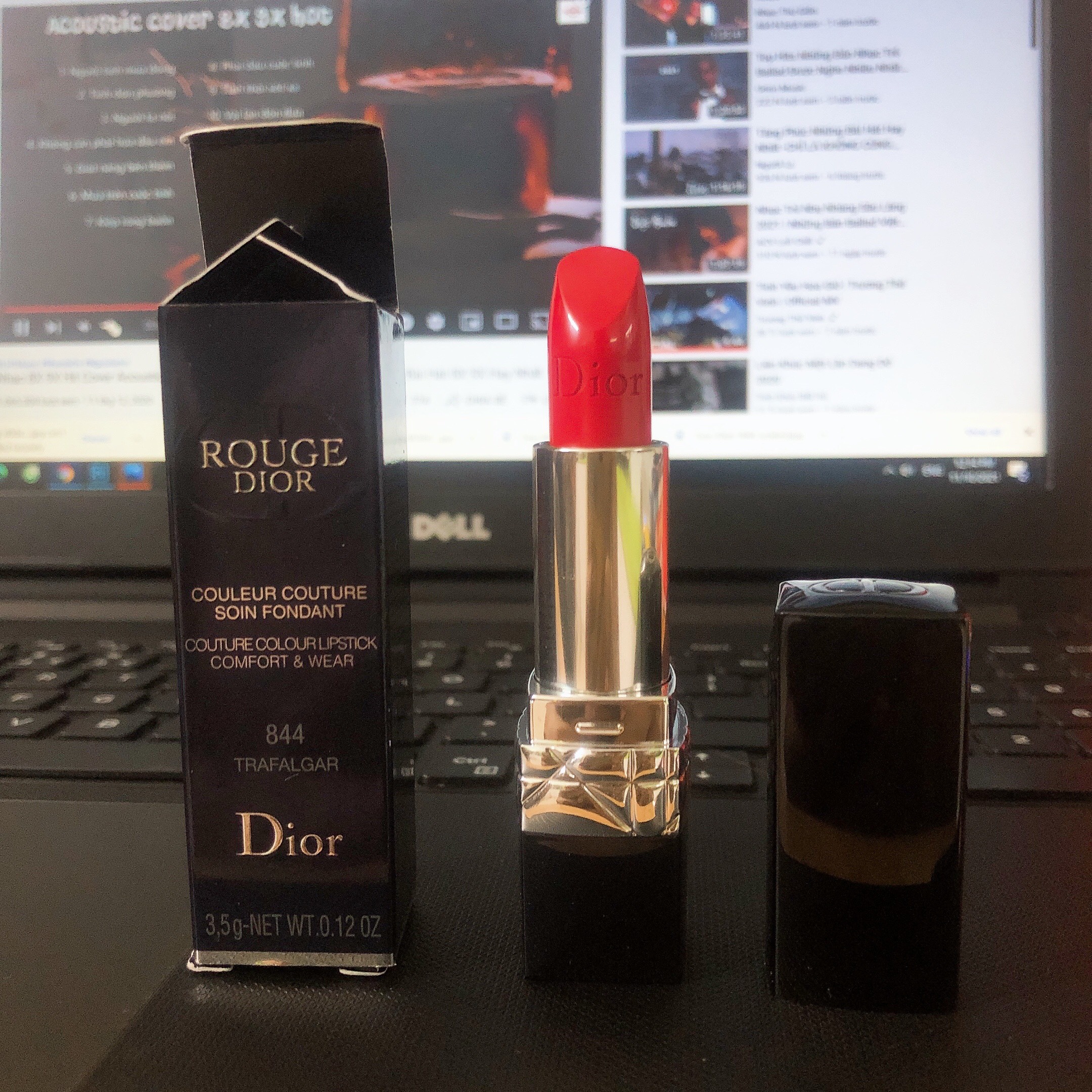 Son Dior 844 Trafalgar Màu Cam Đỏ