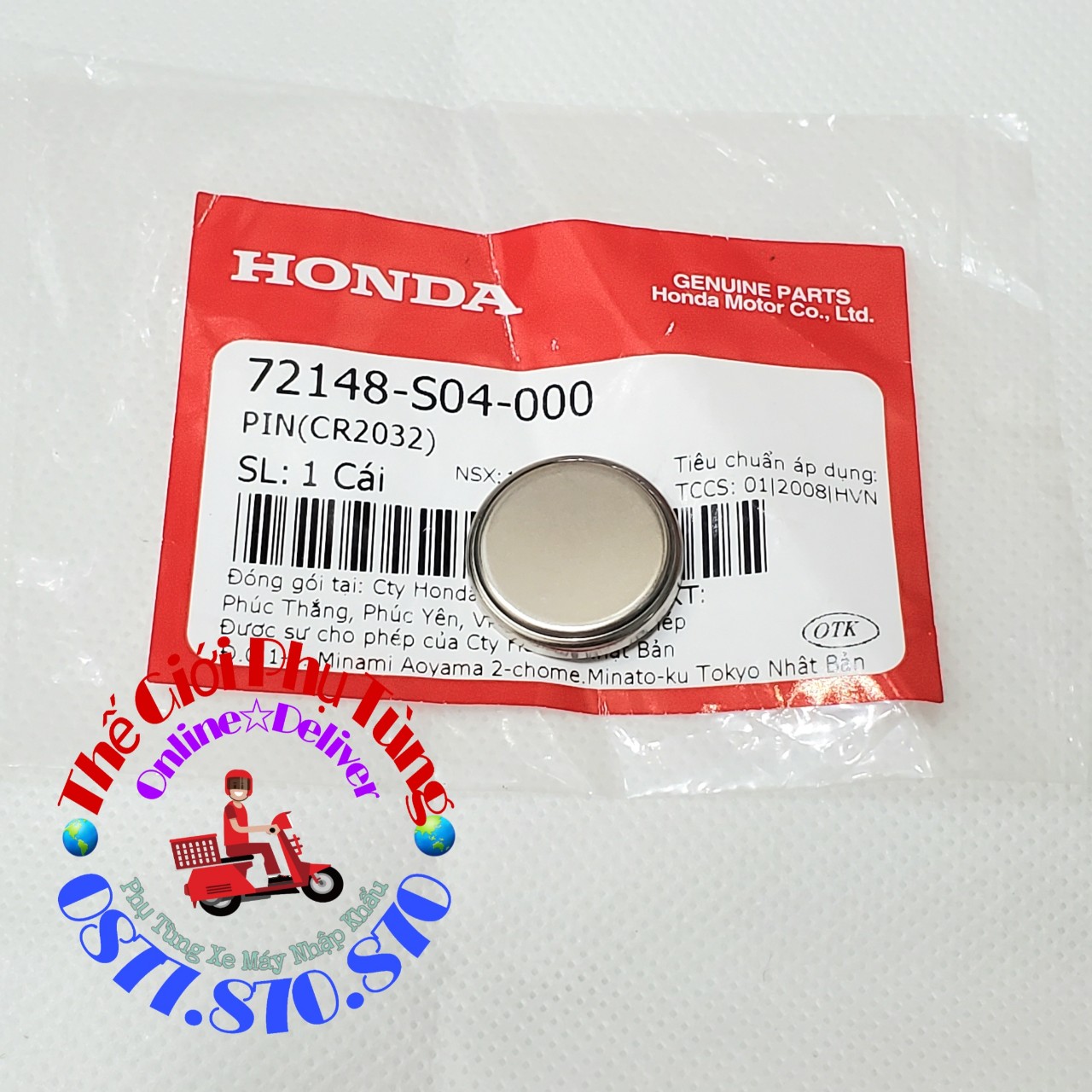 Pin remote chìa khóa smartkey zin honda việt nam - 72148-s04-000