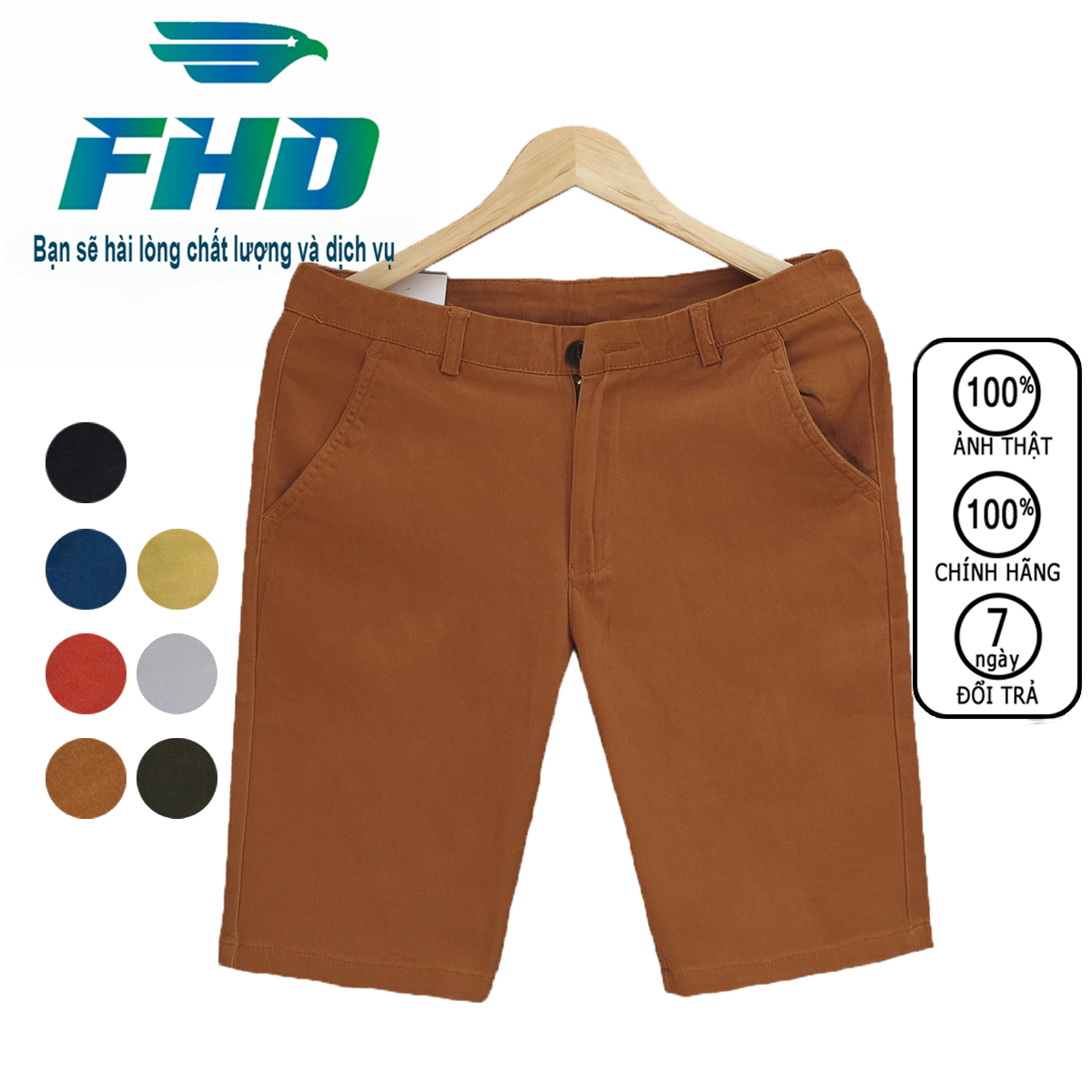Quần short kaki nam chất kaki co giãn bền màu kiểu dáng hiện đại thời trang FHD có 7 màu dễ lựa chọn FHDQ003