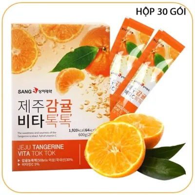 [HCM]Nước Ép Quýt Hàn Quốc Sanga Jeju Tangerine Vita Tok Tok - Hộp 30 Gói