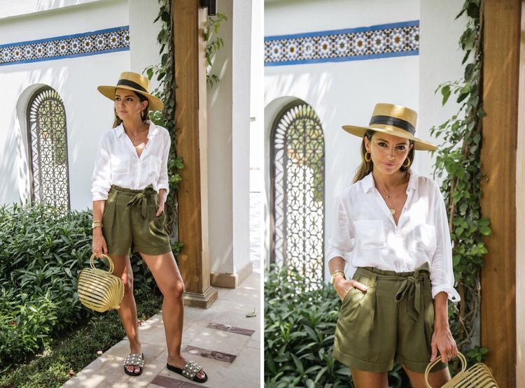 Set Áo sơ mi và quần short vải Linen