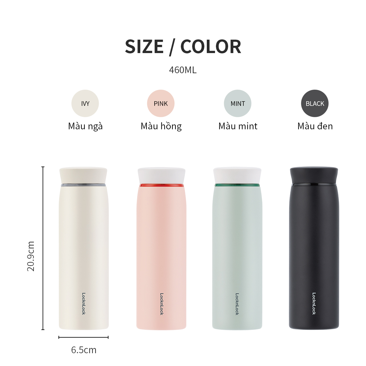 Bình Giữ Nhiệt LocknLock  460ML Feather Light Ring LHC4244 - T2Cmall